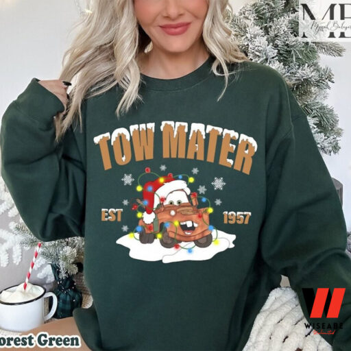 Tow Mater Est 1977 Xmas Light Disney Car Christmas Shirt, McQueen Shirt