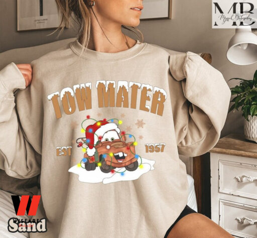 Tow Mater Est 1977 Xmas Light Disney Car Christmas Shirt, McQueen Shirt