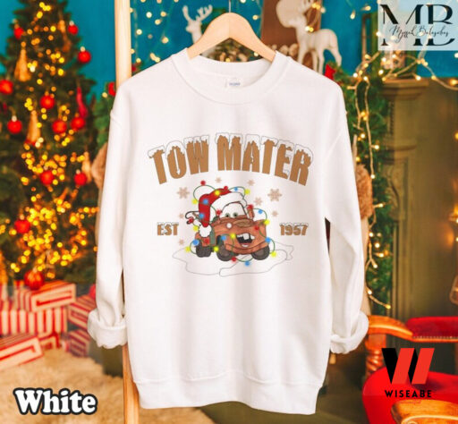 Tow Mater Est 1977 Xmas Light Disney Car Christmas Shirt, McQueen Shirt