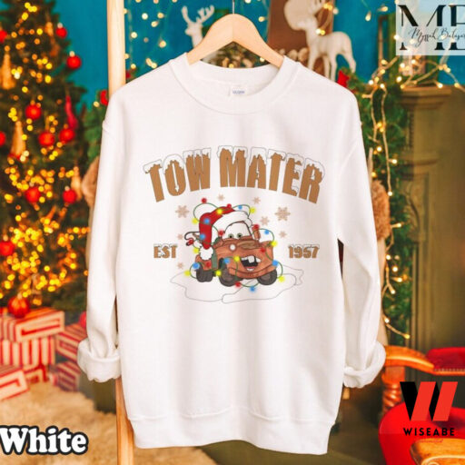 Tow Mater Est 1977 Xmas Light Disney Car Christmas Shirt, McQueen Shirt