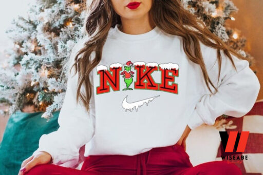 Vintage Grinch Nike Logo Christmas Sweatshirt