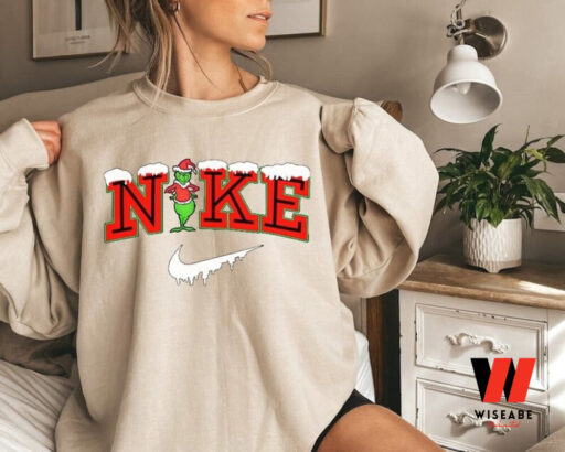 Vintage Grinch Nike Logo Christmas Sweatshirt