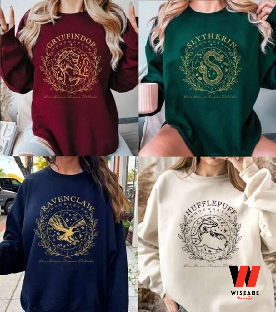 Vintage Hogwarts Four Houses sweatshirts, Wizard Hoodie