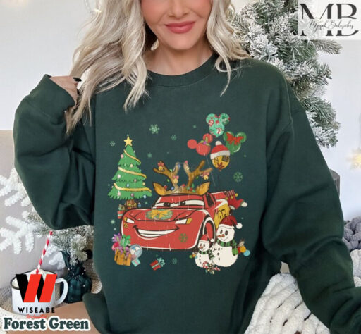 Vintage Lightning McQueen Reindeer Christmas Sweatshirt