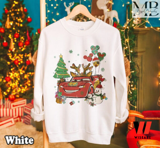 Vintage Lightning McQueen Reindeer Christmas Sweatshirt