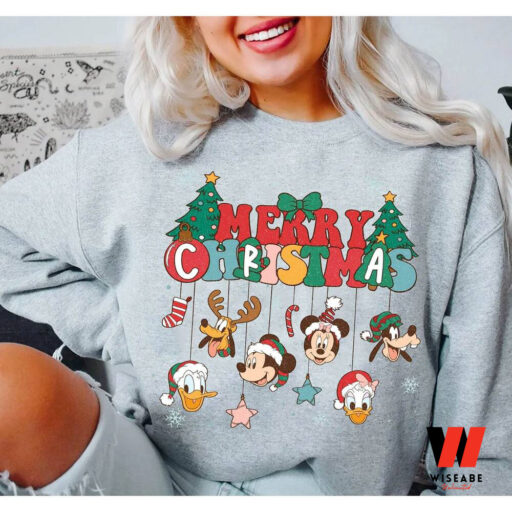 Vintage Merry Christmas Disney Sweatshirt, Gift For Family