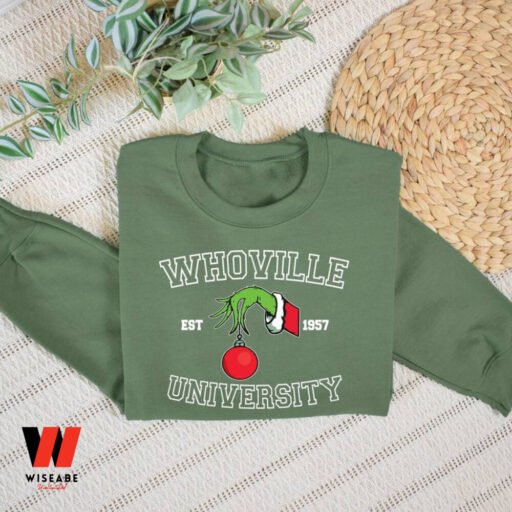 Whoville Hand Grinch Christmas University Sweatshirt, Christmas Trending 2023