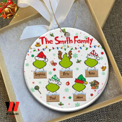 Family Grinch Christmas Ornament, Custom Family Ornament