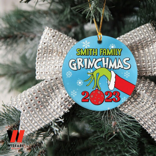 Christmas Family Grinch Hand Ceramic Ornament, Grinch Christmas Ornament