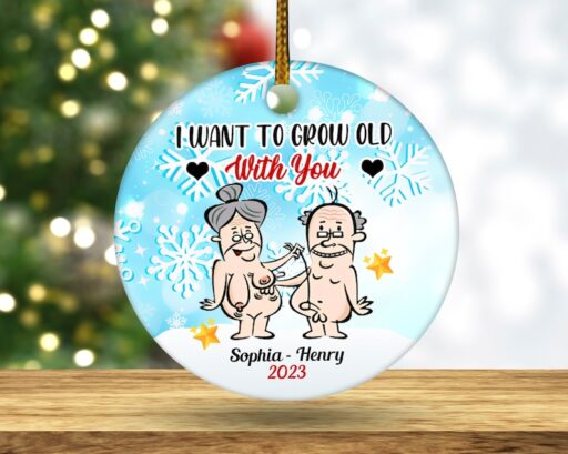 Personalized Old Couple Ornament, Funny Couple Ornament 2023