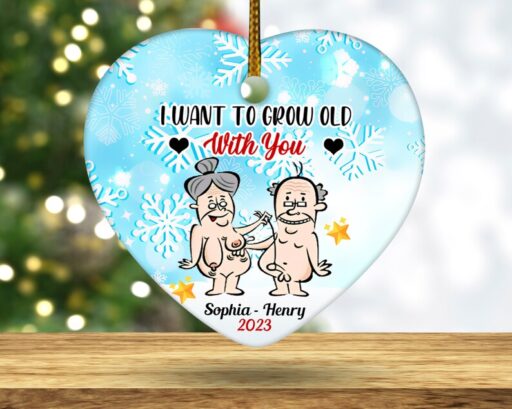 Personalized Old Couple Ornament, Funny Couple Ornament 2023