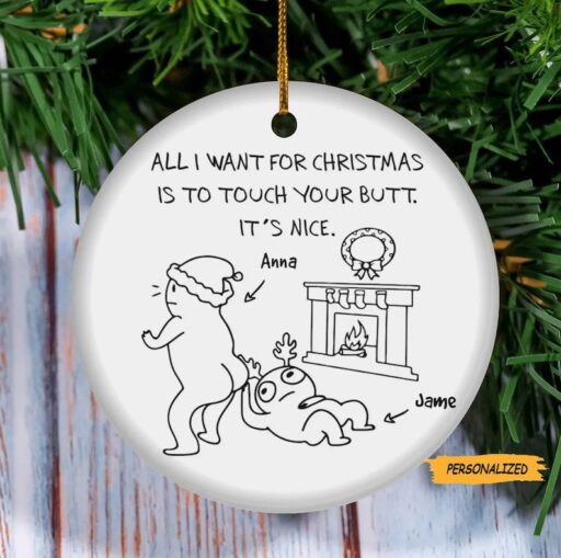 Personalized Couples Christmas Ornament, Funny Gift For Boyfriend Girlfriend, Couple Gift