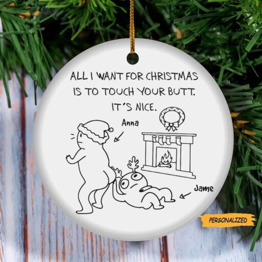 Personalized Couples Christmas Ornament, Funny Gift For Boyfriend Girlfriend, Couple Gift