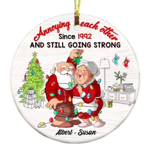 Personalized Couple Annoying Each Other Since Christmas Ornament, Santa Claus Couple Ornament