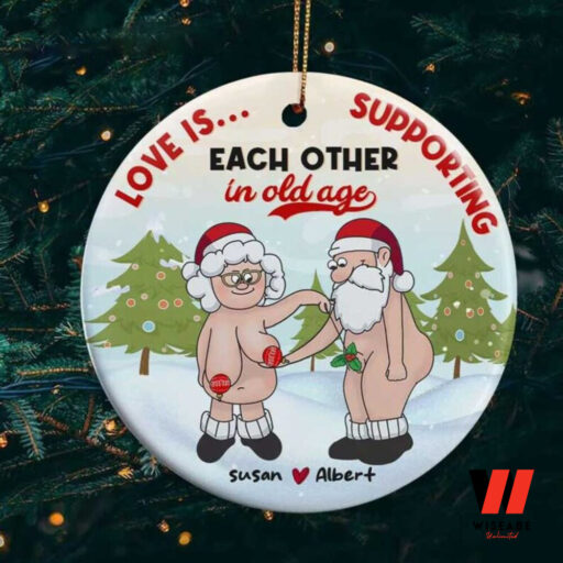 Personalized It’s You Baby Old Couple Christmas Ceramic Ornament