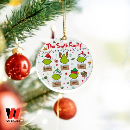 Family Grinch Christmas Ornament, Custom Family Ornament