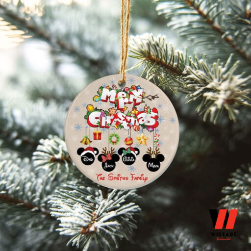 Personalized Mickey Family Ornament, Mickey Christmas Ornament