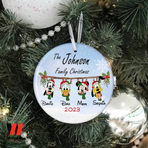 Personalized Christmas Disney Ceramic Ornament, Mickey and Friends Ornament,