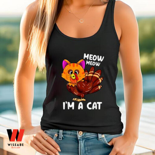 Cheap Meow Cat Turkey Thanksgiving Shirt