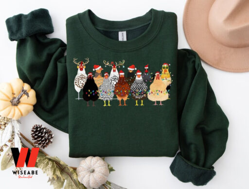 Christmas Chicken Light Sweatshirt, Farm Animal Christmas Shirt