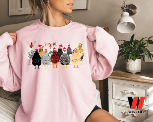 Christmas Chicken Light Sweatshirt, Farm Animal Christmas Shirt