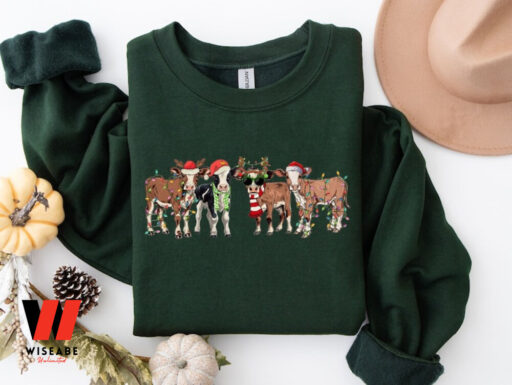 Christmas Cow Sweatshirt, Farm Christmas Shirt