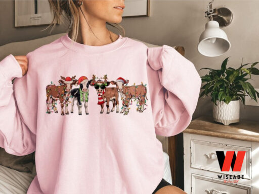 Christmas Cow Sweatshirt, Farm Christmas Shirt