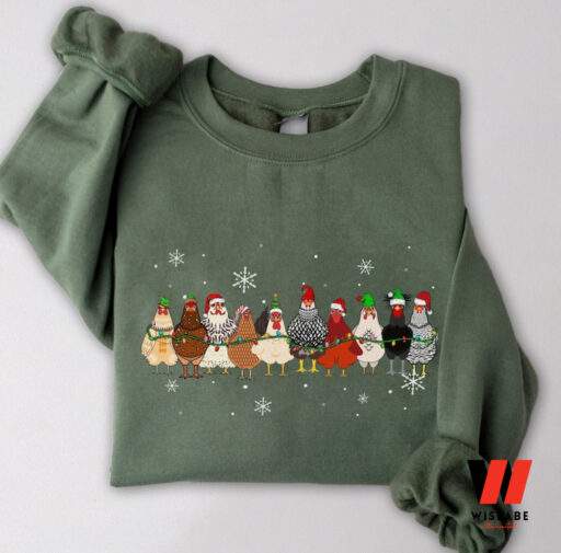 Christmas Santa Chickens Crewneck Sweatshirt
