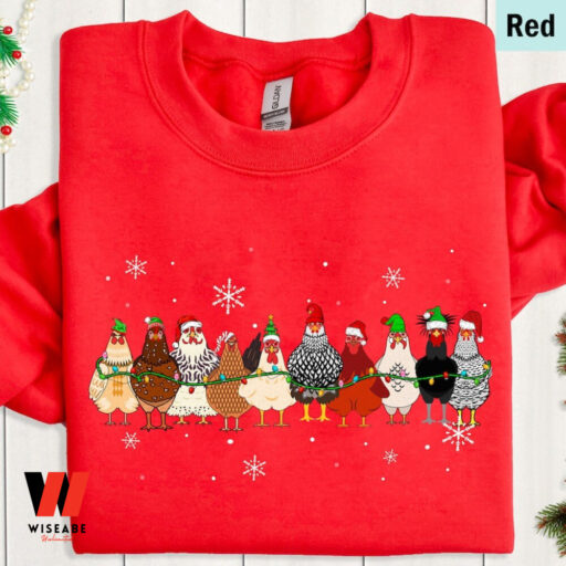 Christmas Santa Chickens Crewneck Sweatshirt