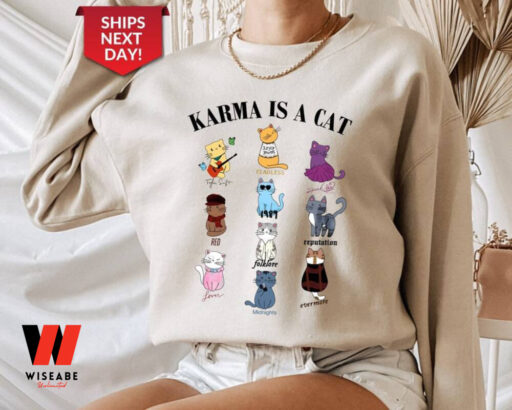 Karma Is A Cat, Music Albums As Books Sweatshirt, Fan Shirt, Music Shirt, Music Fan Album Sweatshirt