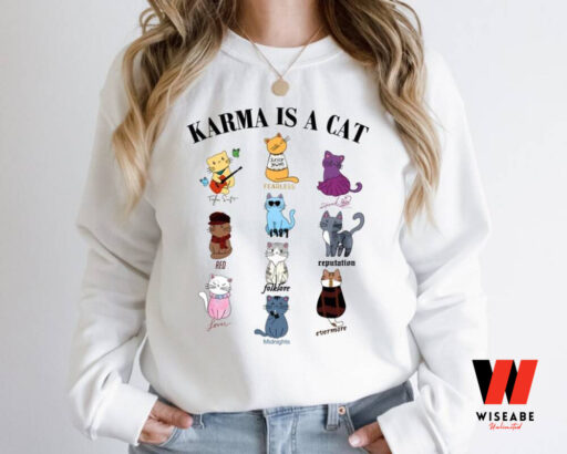 Karma Is A Cat, Music Albums As Books Sweatshirt, Fan Shirt, Music Shirt, Music Fan Album Sweatshirt