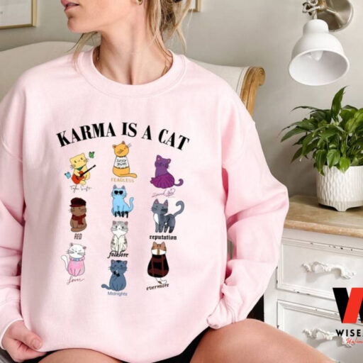 Karma Is A Cat, Music Albums As Books Sweatshirt, Fan Shirt, Music Shirt, Music Fan Album Sweatshirt