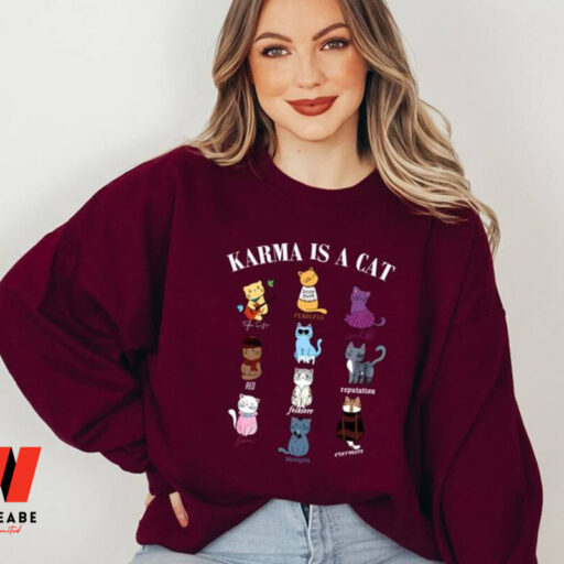 Karma Is A Cat, Music Albums As Books Sweatshirt, Fan Shirt, Music Shirt, Music Fan Album Sweatshirt