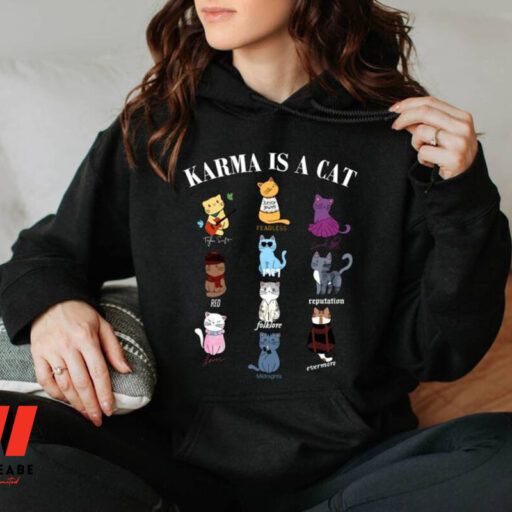 Karma Is A Cat, Music Albums As Books Sweatshirt, Fan Shirt, Music Shirt, Music Fan Album Sweatshirt