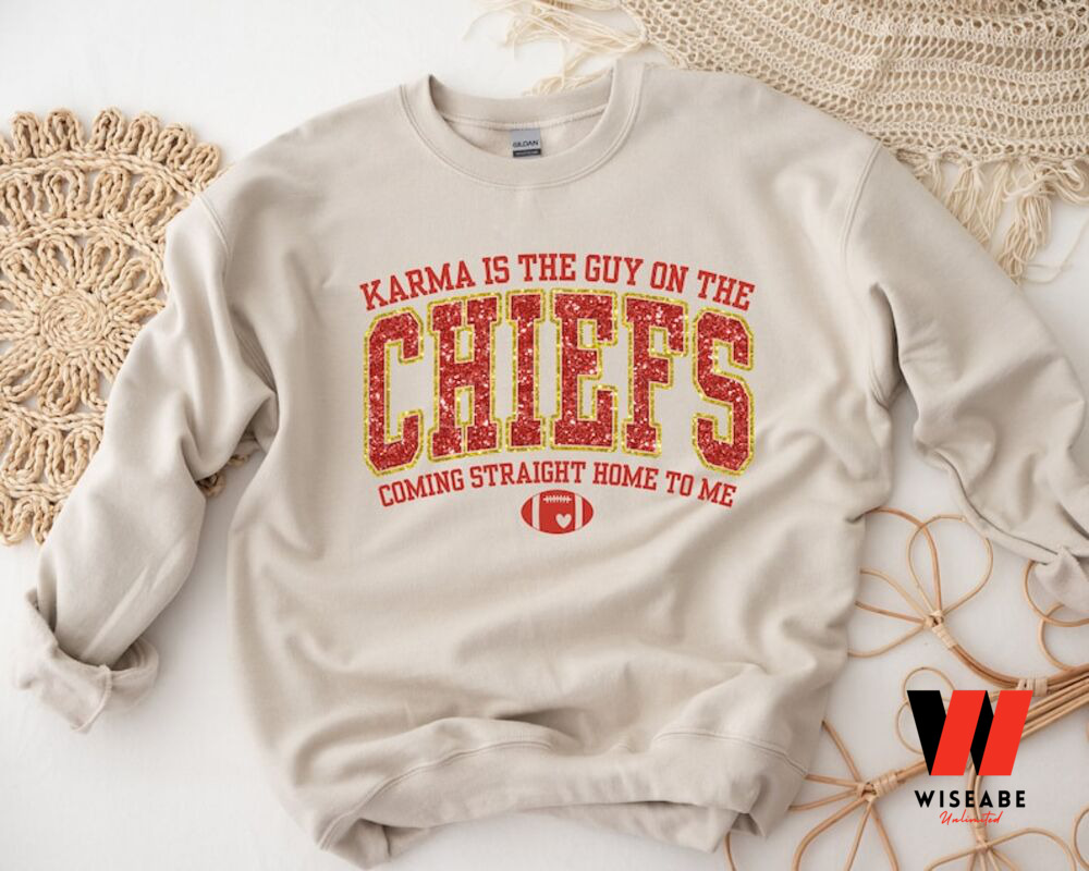 Potoshirt LLC on X: Official Karma Is the Guy On The Chiefs Sweatshirt  Travis Kelce Shirt Kansas City Chiefs Era Sweatshirt    / X