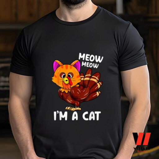 Cheap Meow Cat Turkey Thanksgiving Shirt