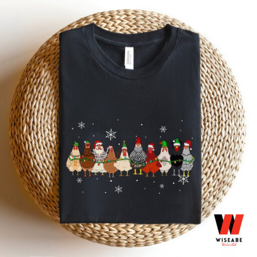 Christmas Santa Chickens Crewneck Sweatshirt