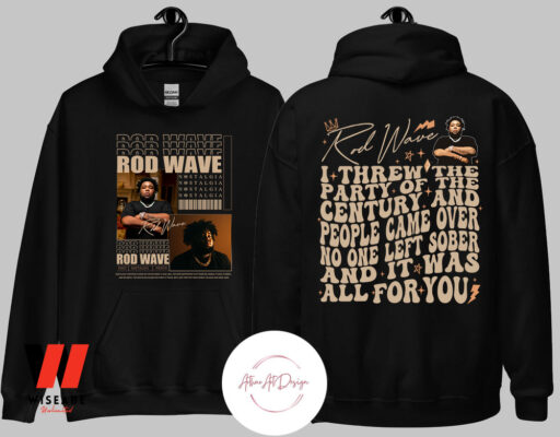 Retro Nostalgia Tour Inspired Hoodie, Vintage Rod Wave Lyrics 2 side Hoodie