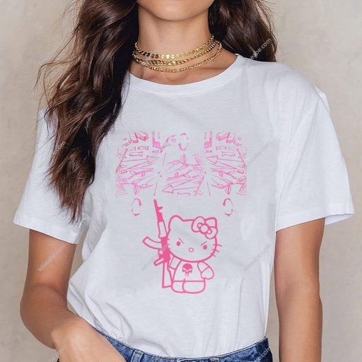 Hello Kitty With Pink Gun Shirt