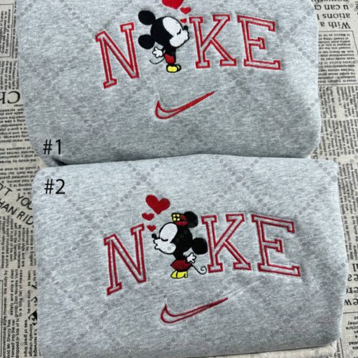 Mickey and Minnie Couple Embroidered Sweatshirt, Disney Couple