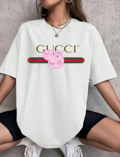 Lana Del Rey, Fake Peppa Pig Gucci T Shirt For Men And Women, Cheap Gucci T Shirt Gift For Friends