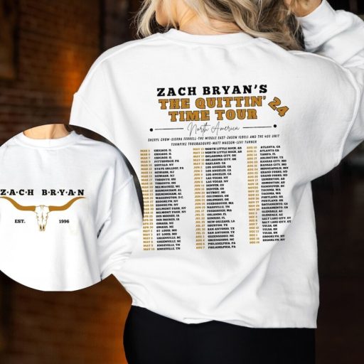 Wiseabe Zack Brian Est 1996 T Shirt, The Quittin Time 2024 Tour Sweatshirt, Country Music Singer Hoodie, Western Cowboy Shirt Gift For Fans