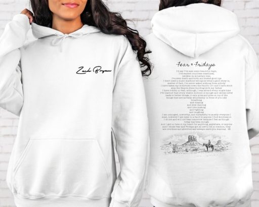 WIseabe Zach Bryan Fear And Fridays Full Poem Gift For Fan T Shirt, Zach Bryan Front And Back Sweatshirt or Hoodie, Country Music,Zach Bryan 90s Rap Hoodie