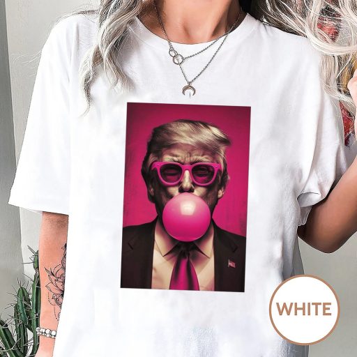 Wiseabe Donald Trump Blow Bubble Gum T Shirt For Men And Women, Cute Trump T Shirt Gift For Friend