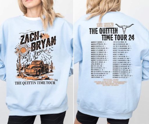 Wiseabe Retro Zack Bryann The Quittin Time Tour Gift For Friend Sweatshirt tb Shirt, Zachh Brian Sweatshirt, Hoodie Shirt