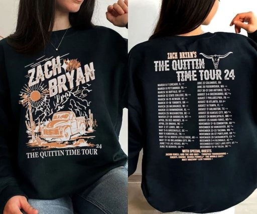 Wiseabe Retro Zack Bryann The Quittin Time Tour Gift For Friend Sweatshirt tb Shirt, Zachh Brian Sweatshirt, Hoodie Shirt