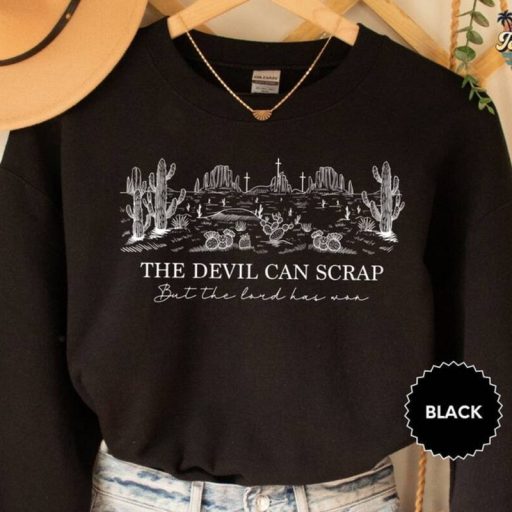 Wiseabe The Devil Can Scrap But The Lord Has Won Sweatshirt, Zach Bryan Sweatshirt T Shirt Gift for Fan, Western Crewneck