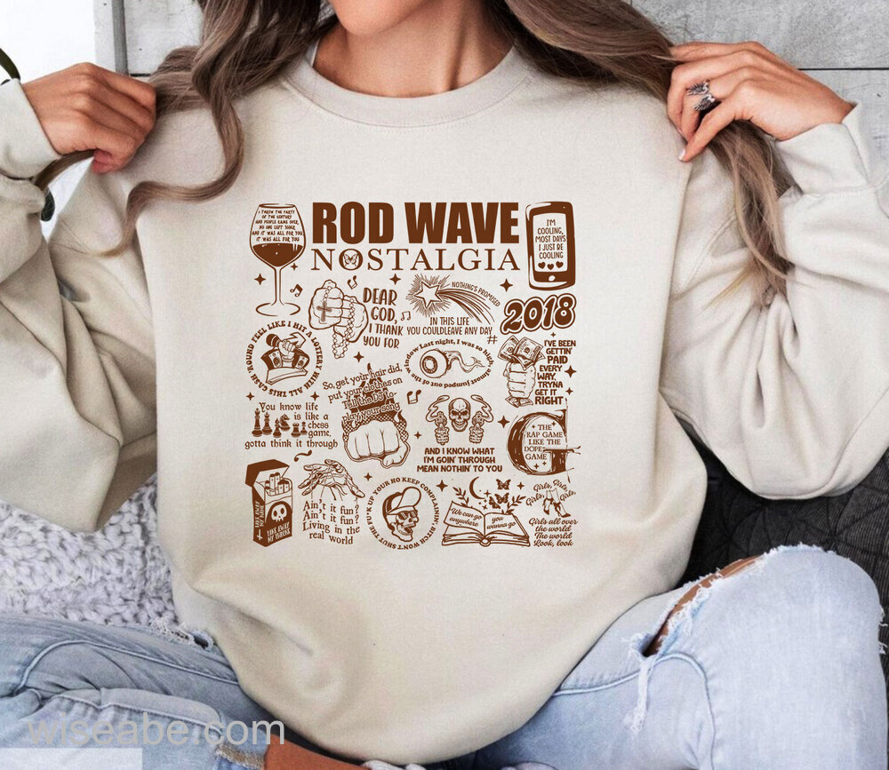 Wiseabe Vintage Nostalgia Track Lists Rod Wave Sweatshirt, Rod Wave Nostalgia Sweatshirt, Rod Wave Shirt