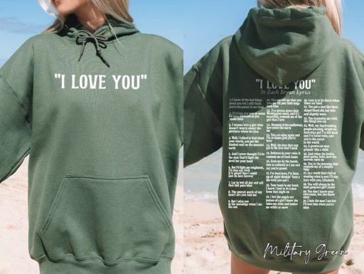 Wiseabe Zach Bryan I Love You in Lyrics Hoodie & Sweatshirt, Coastal Cowgirl Sweatshirt, American Heartbreak Album, Love You Hoodie, Gift for Her