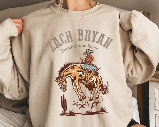 Wiseabe Zach Bryan Summer Time Blues Sweatshirt, Vintage Zach Bryan Fan Gift, Country Music Sweatshirt, American Heartbreak Sweatshirt